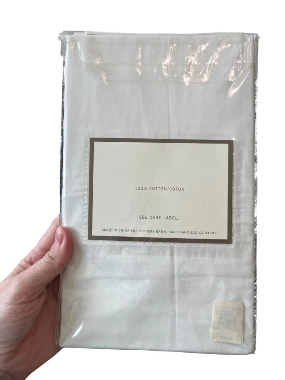 Pottery Barn Ivory Pearl Embroidered Euro Sham 26x26 Pillow Cover